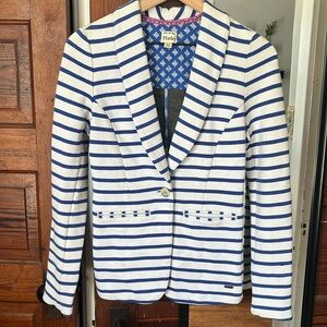 Hatley blue and white striped blazer XS